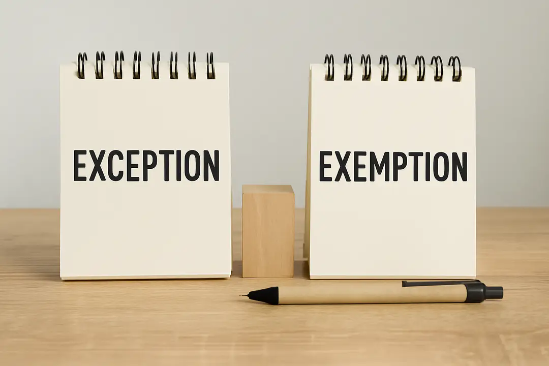 exception vs exemption