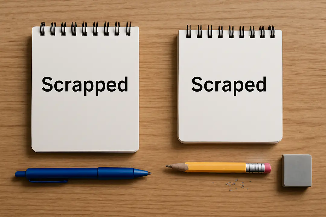 scrapped or scraped usage difference
