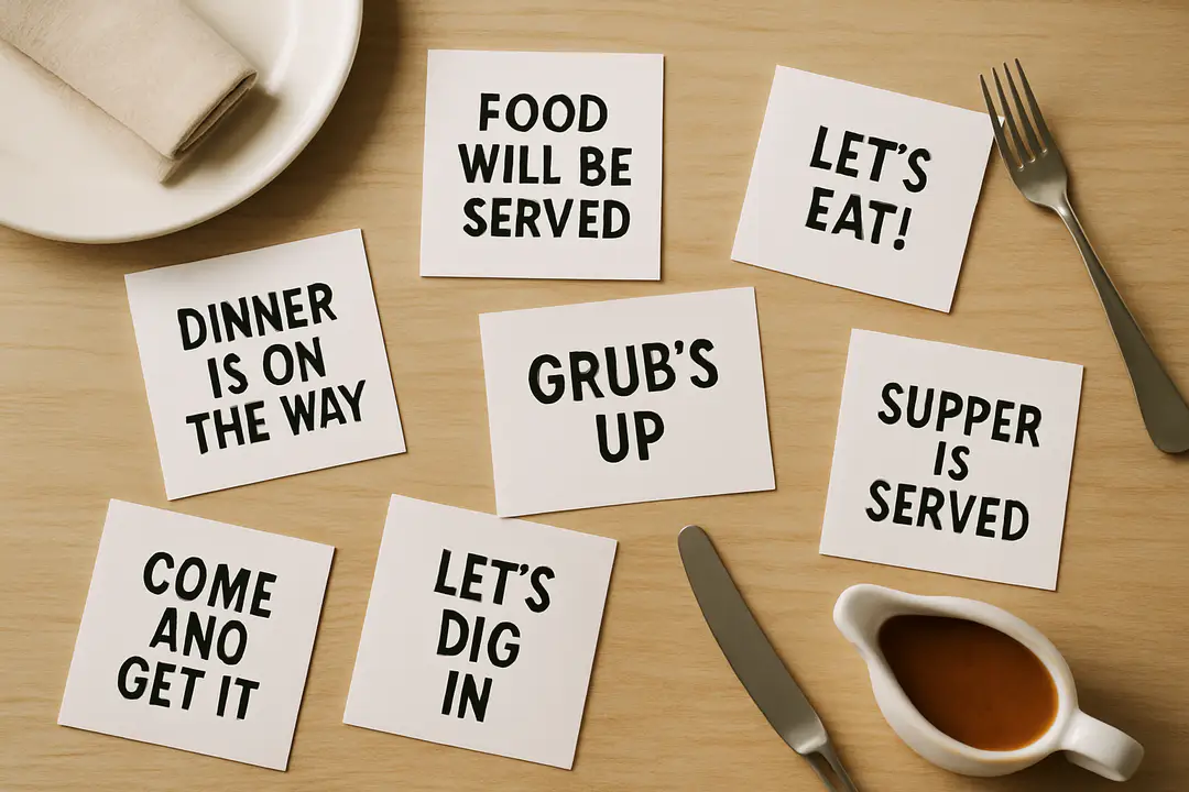 creative ways to say food will be served